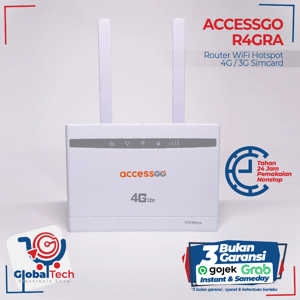Router Wifi Sim card 4G AccessGo R4GRA 500MBPS External Antena Garansi Resmi