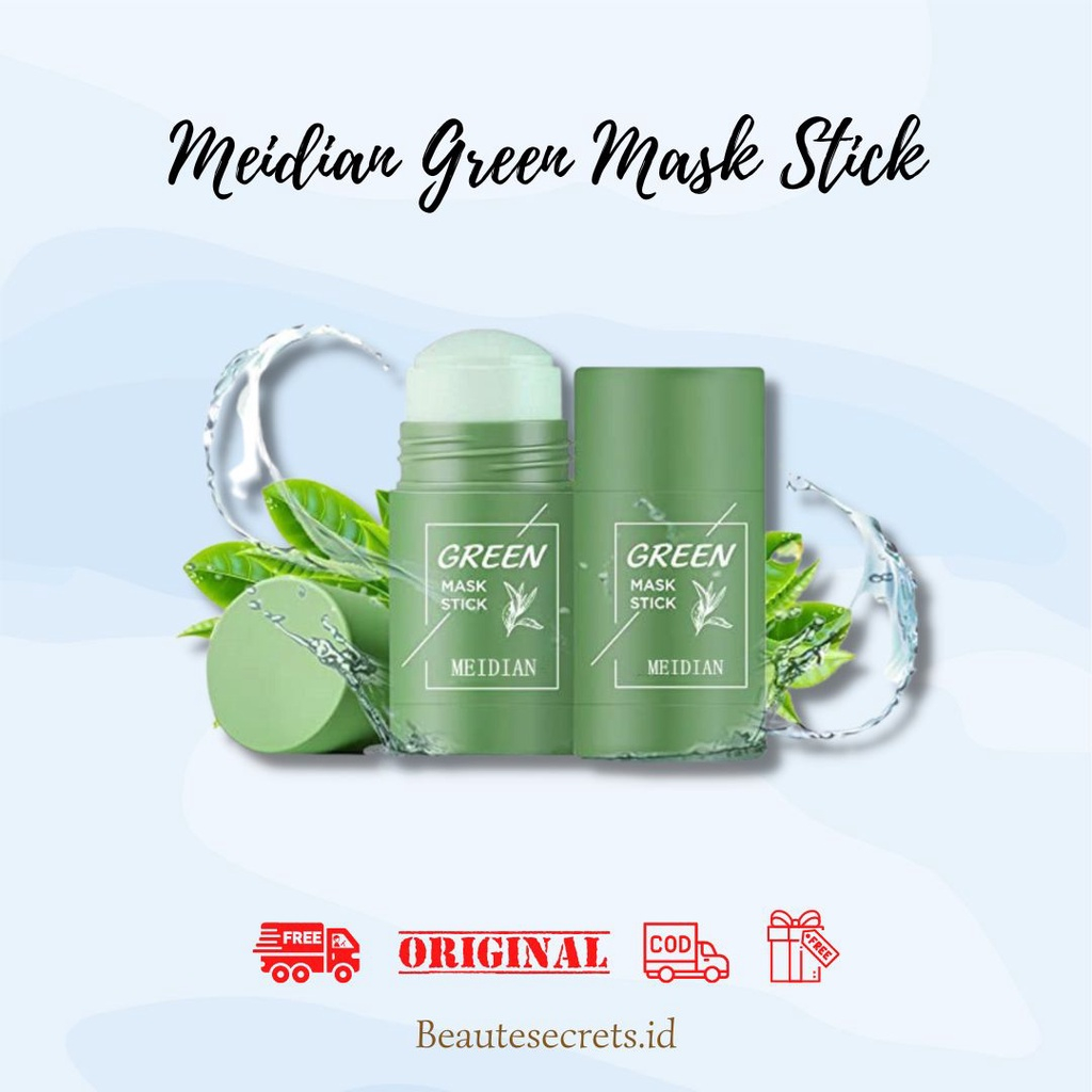 MEIDIAN GREEN STICK MASK MASKER GREEN TEA KOMEDO JERAWAT PENGHILANG KOMEDO