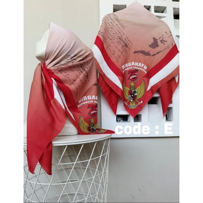 HIJAB AGUSTUSAN HIJAB KEMERDEKAAN RI HIJAB VOAL PREMIUM HS 1745