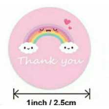 [STIKER CUTE 10 pcs ] STIKER THANK YOU CUTE LUCU / STIKER LABEL SEGEL 2.5cm