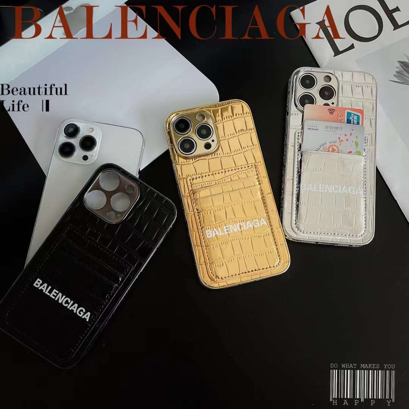 Balenciagaa Phone Card Case Premium Metalic Leather Case Iphone 7 8 plus 11 12 13 14 Pro Max 13Promax 14Promax 12Promax 13Pro 12 ProMax 14Plus 14Pro