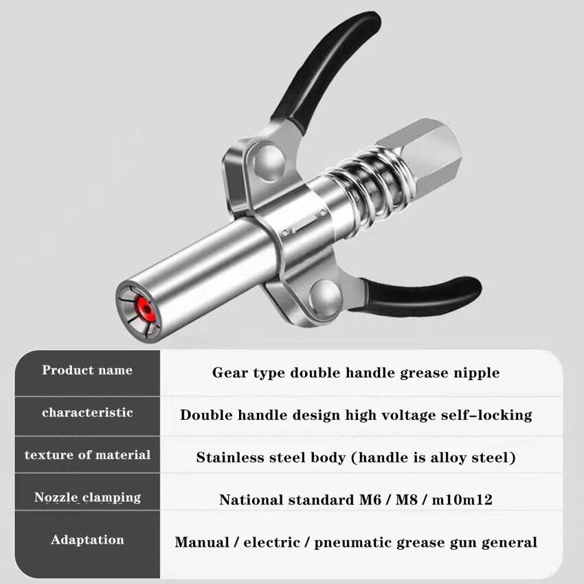 Grease Coupler Heavy Duty Quick Lock Dan Release Dengan Handle Ganda