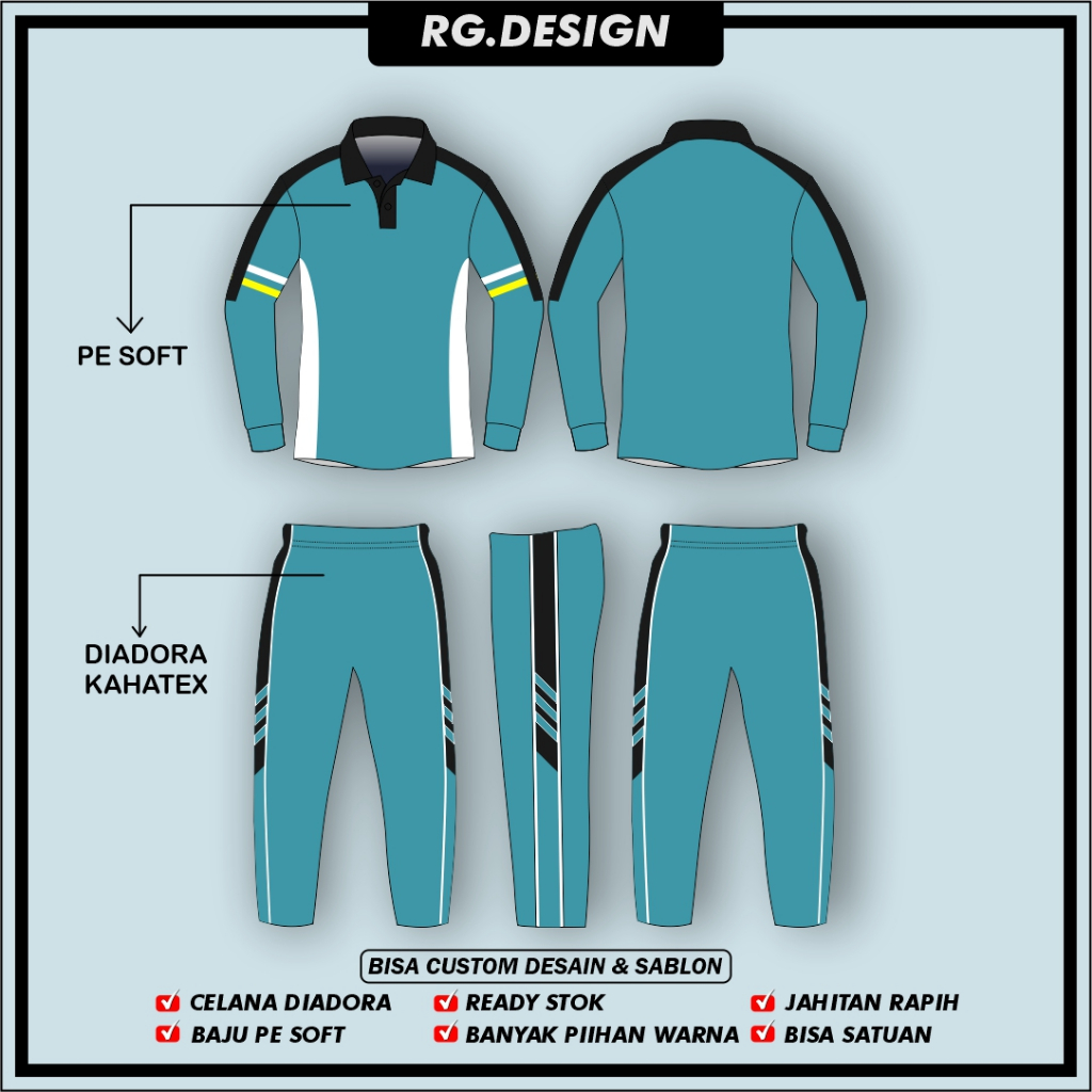 Stelan Baju Olahraga Dewasa / Stelan Senam Olahraga / Seragam Kaos Olahraga Baju dan Training