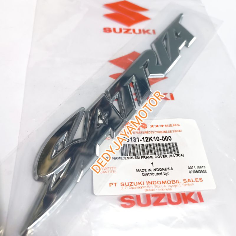 Emblen Logo Satria fu injeksi original 68131-12K10-000 Logo emblen Tulisan Body Suzuki Satria fu injeksi original Suzuki genuine parts