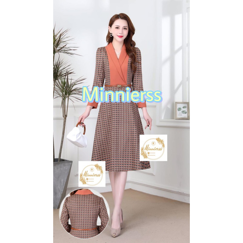 Dress suede pejabat import/ Dress mirror doir import