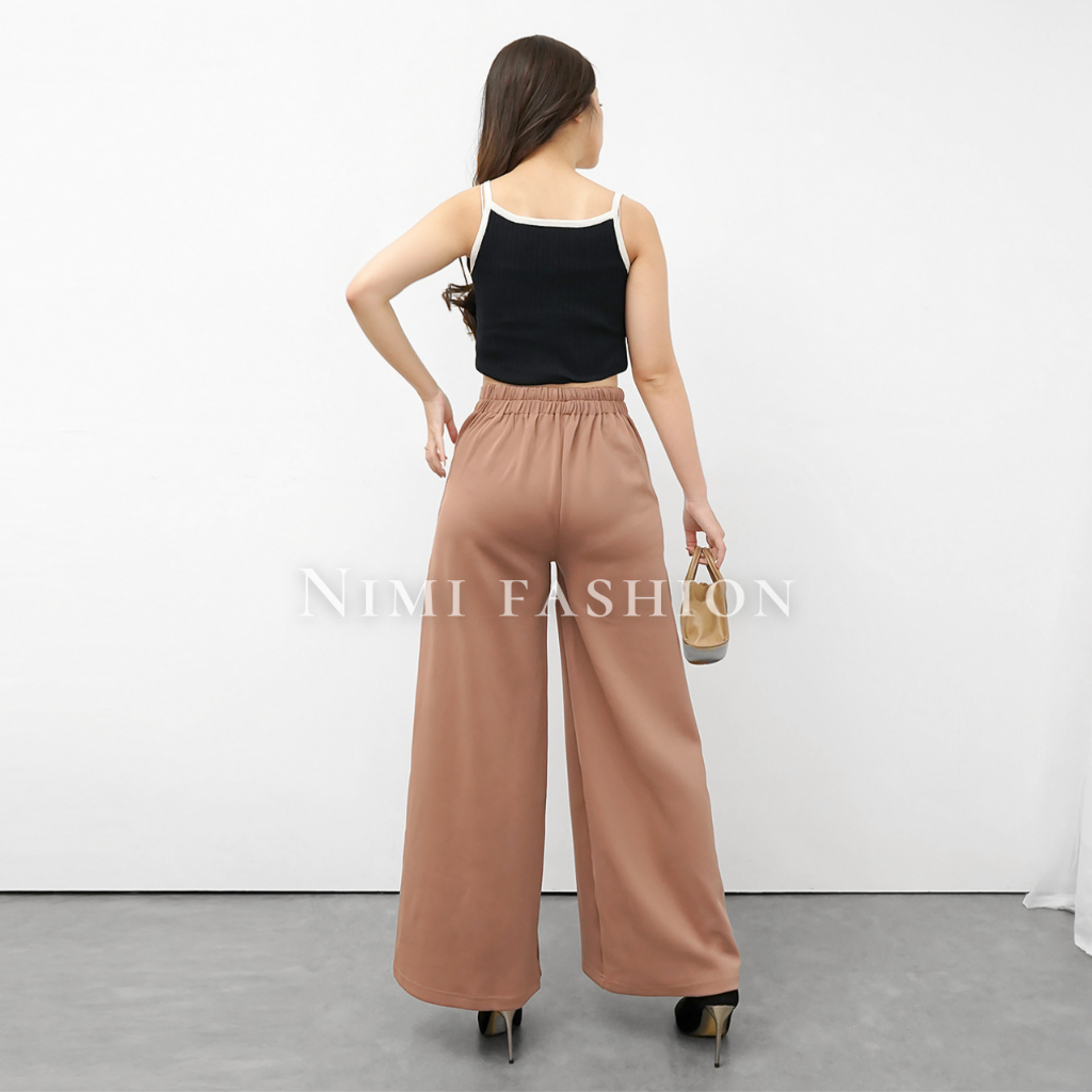 NIMI - Yora Cullotes Celana Kulot Scuba Highwaist Wanita Wide Leg Premium