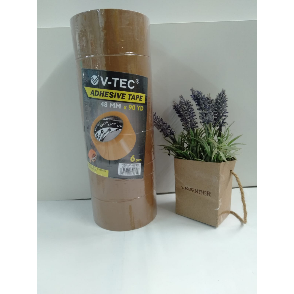 

V-TEC Adhesive Tape 48mmx90yard coklat(6pcs/1pcs)
