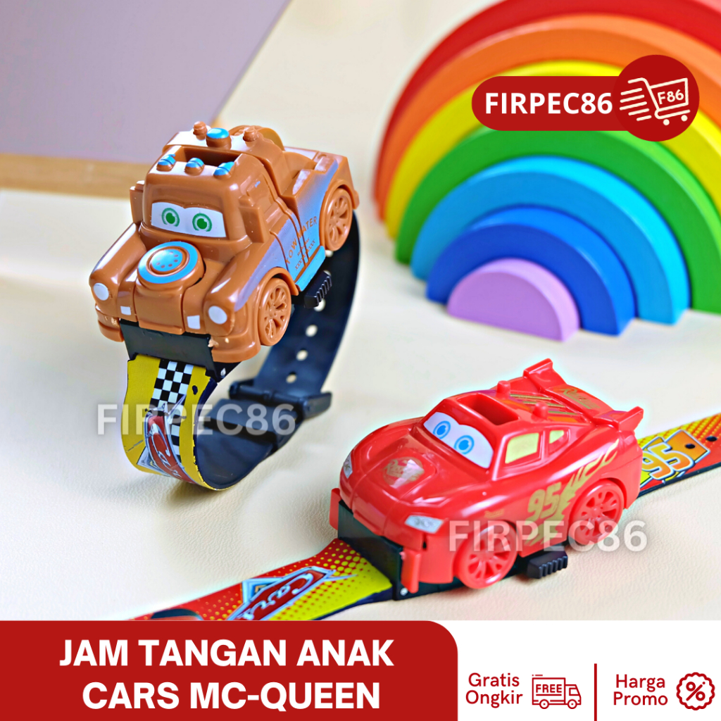 Jam Tangan Anak Cars Mobil Deformation Robot Lightning McQuenn Matter Digital Led