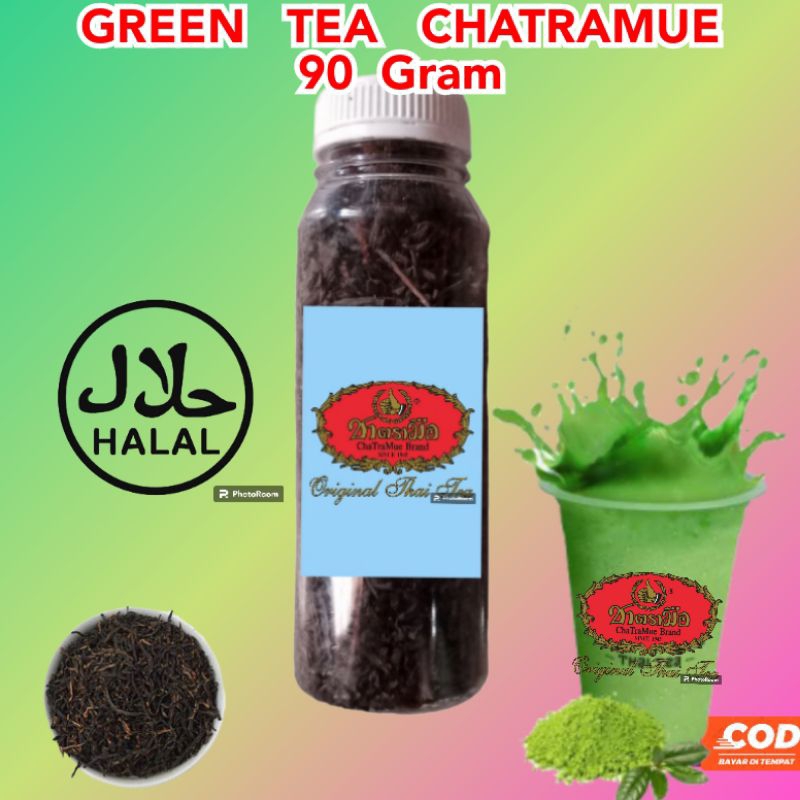 

Green Tea Chatramue Kemasan Ecer Repack 90 Gram Botol Teh Thailand