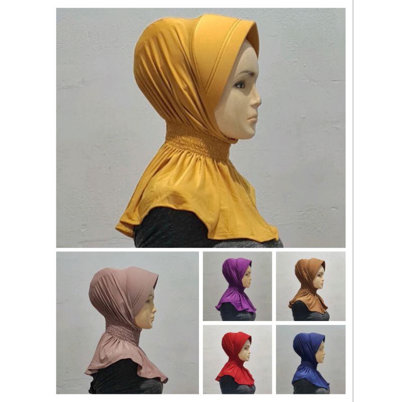 bergo smock ||hijab instan kerut leher