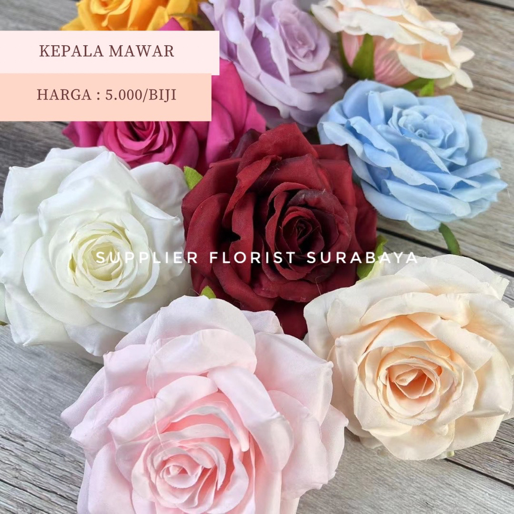 [HANYA KEPALA] KEPALA MAWAR PREMIUM MAWAR KERITING ARTIFICIAL ROSE FLOWER CRAFT ACCESORIS AKSESORIS BUNGA PALSU HIAS DIY FLOWER PREMIUM ROSE KOREAN STYLE