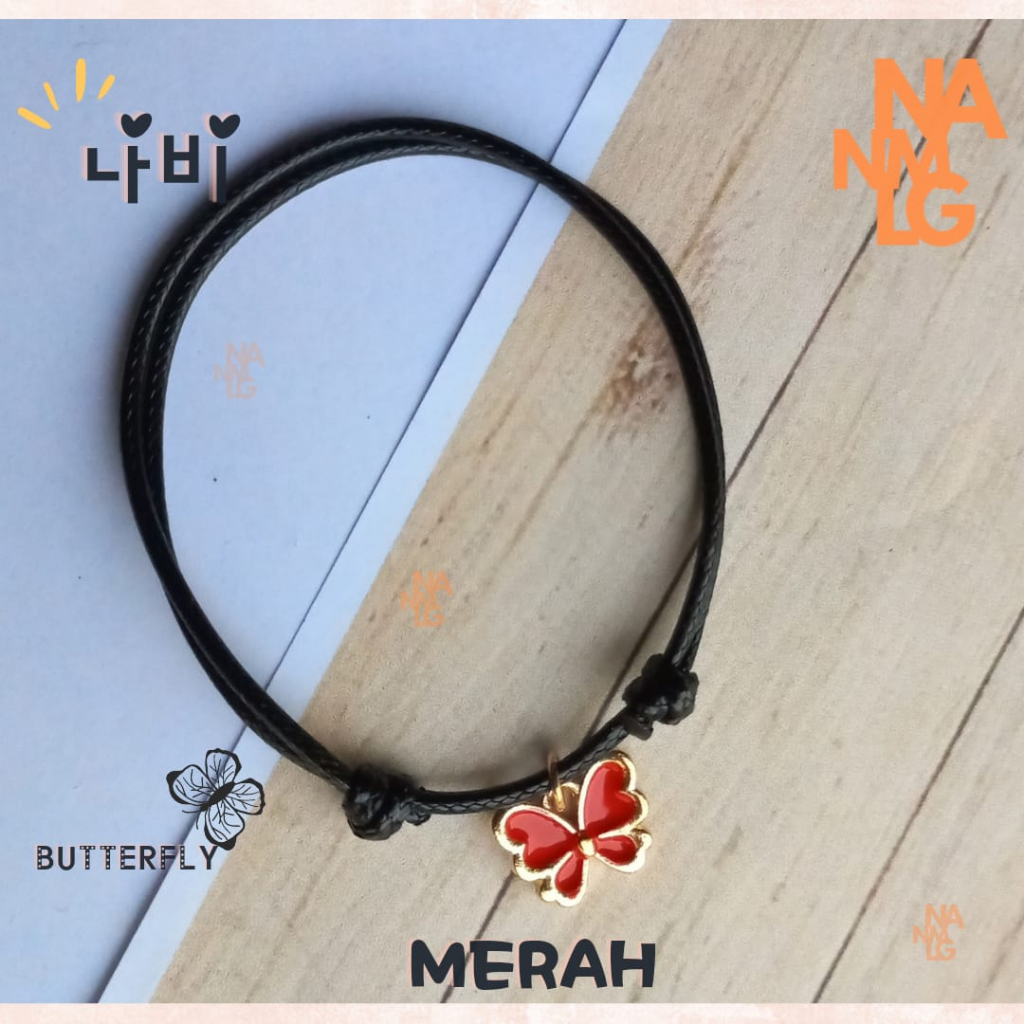 Gelang Tali Charm Kupu