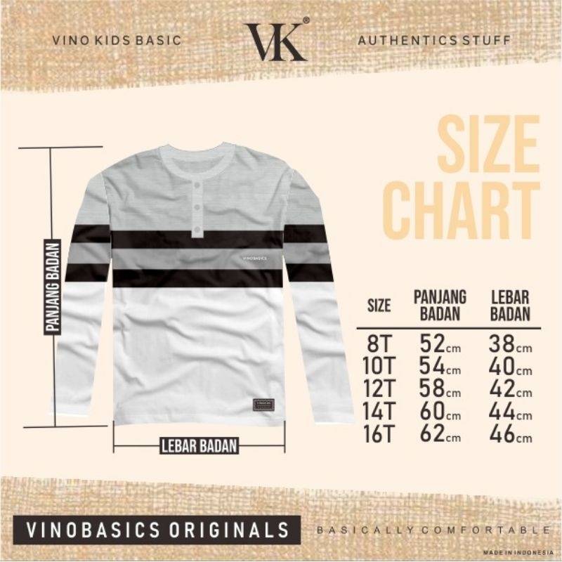 KAOS VINO BASICS ORIGINAL CREWCUTS HENLEY LONGSLEEVES / KAOS LENGAN PANJANG HENLEY VK VINO KIDS basic kids dan junior merah