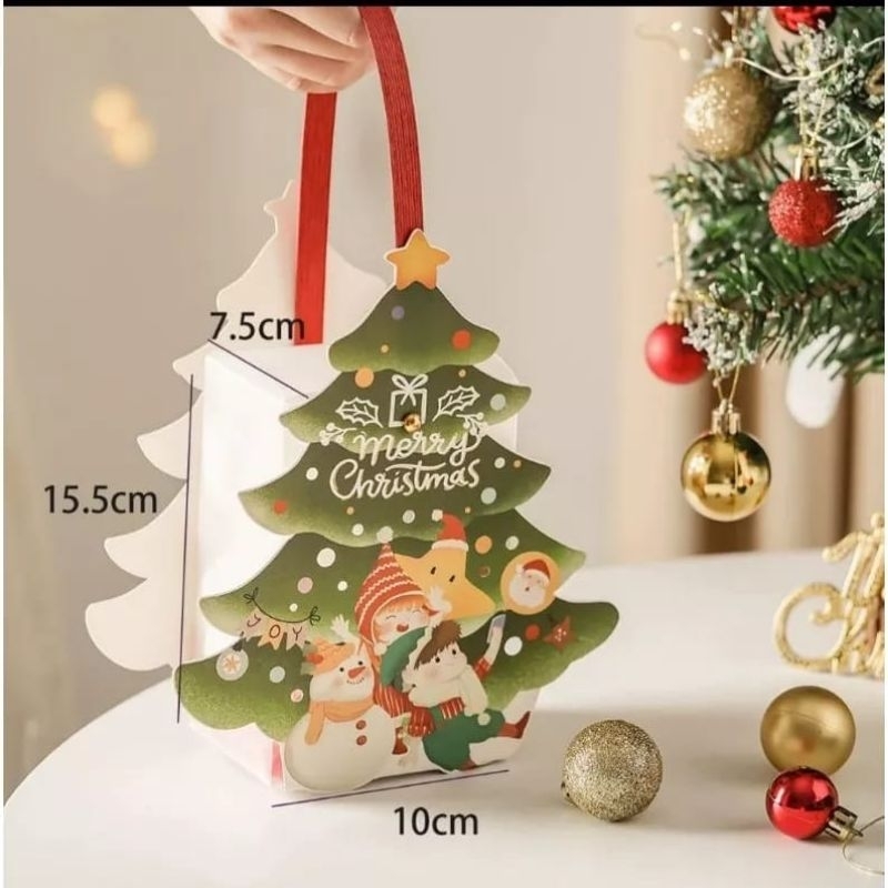 KOTAK TENTENG MIKA BOX 3D POHON NATAL /GIFT BOX CHRISTMAS NB-3D