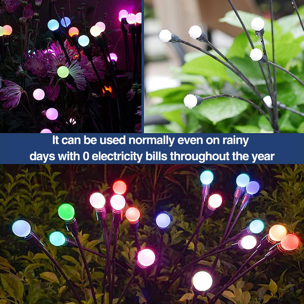 Lampu Solar LED Fireworks Decoration Waterproof 10 Heads - H10 - Multi-Color