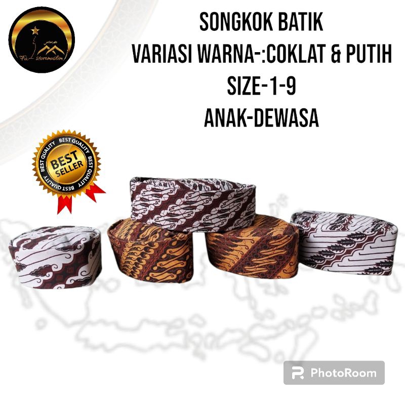 songkok batik dan selendang songkok premium peci adat betawi anak dan dewasa.