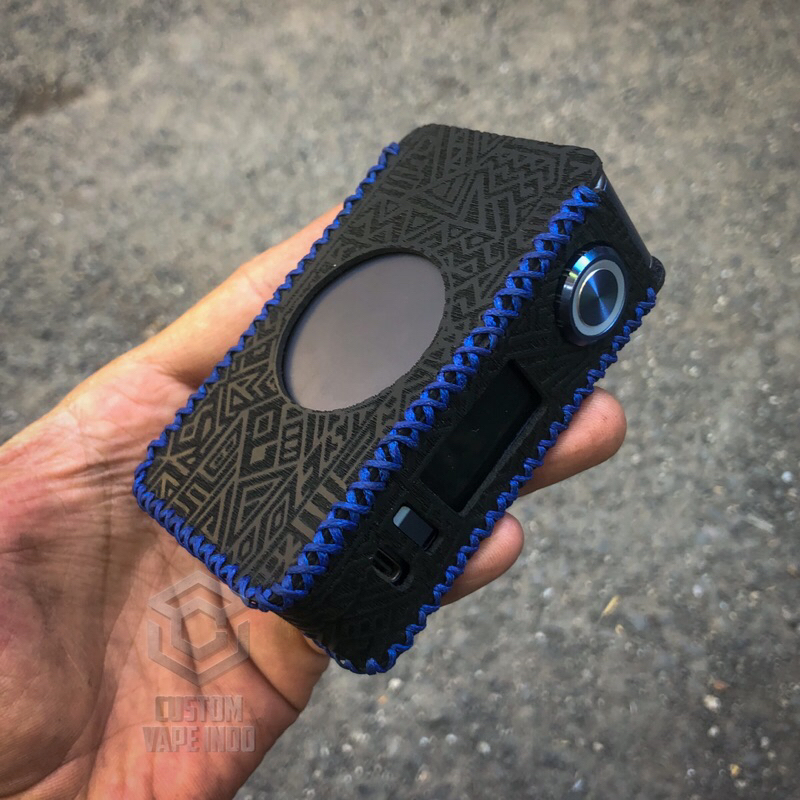 Benang Biru Leather sleeve / Case Basic Centaurus M200 Model Lubang Full Engraving Aztec