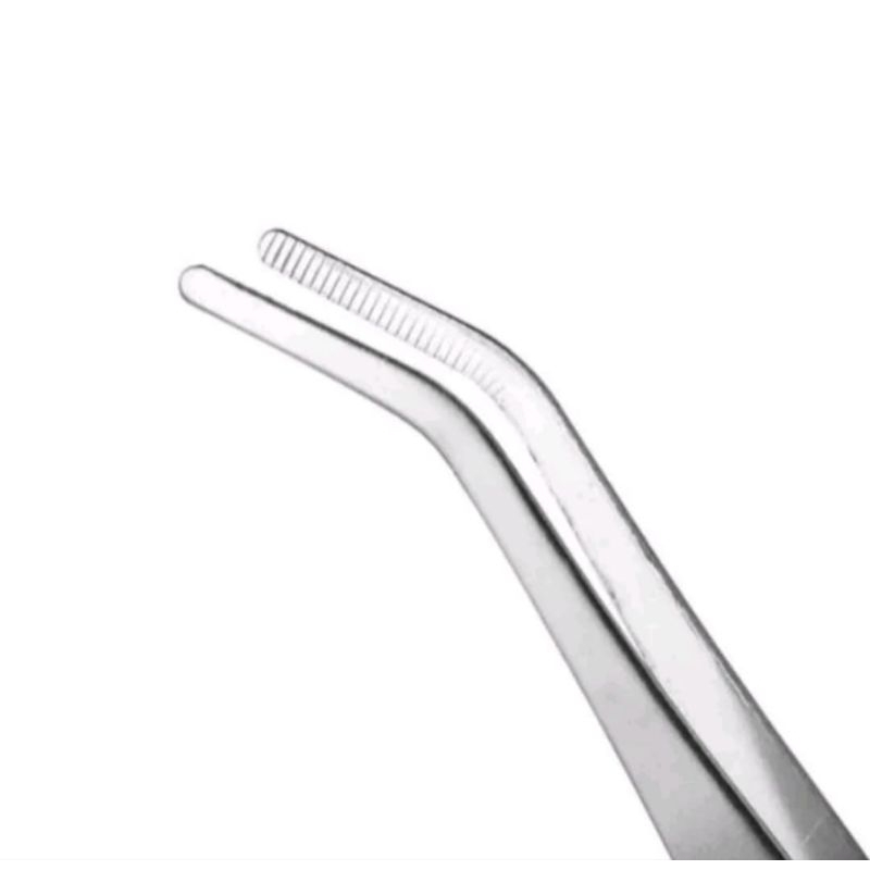 Pinset Stainless Steel Panjang 25 cm Lurus &amp; Bengkok