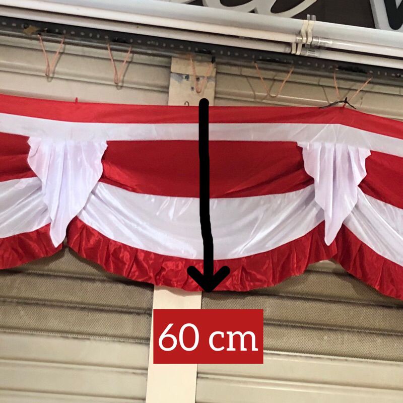 Bendera background merah putih Vitrase motif 10 gelombang