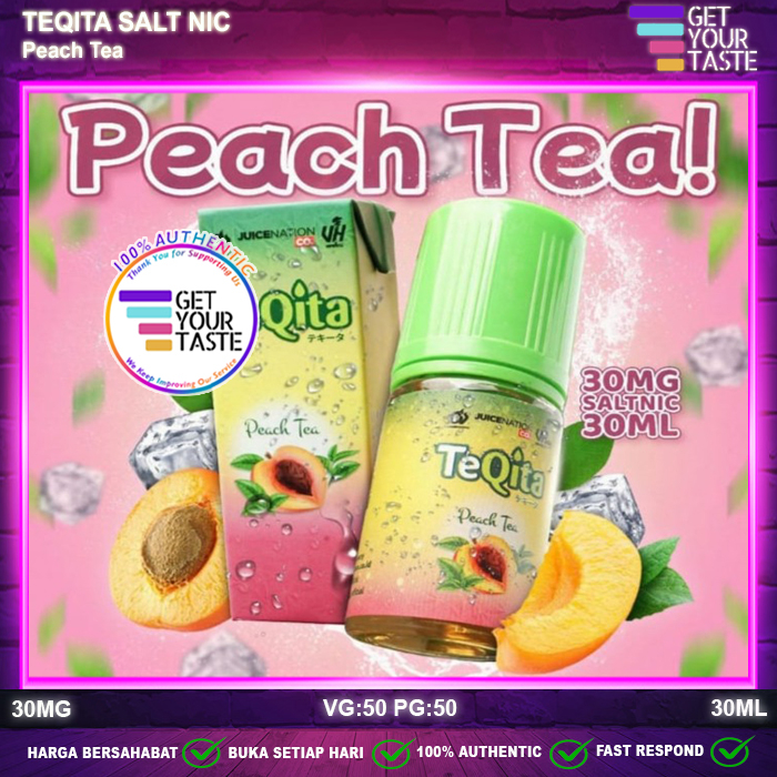 Liquid TeQita Peach Tea Salt Nic 30ML Saltnic by Juicenation x CV x Hitz