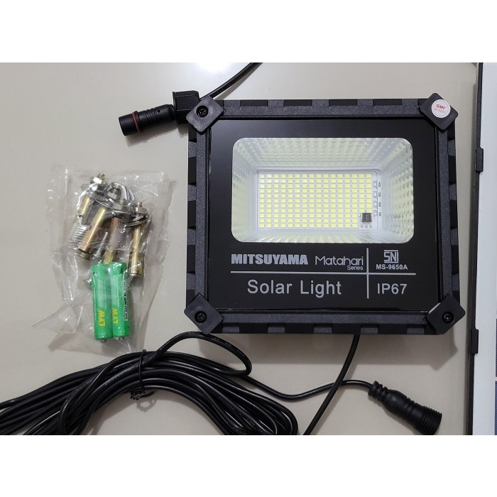 MITSUYAMA MS-9650A SERI MATAHARI LAMPU SOROT SOLAR CELL LED TENAGA SURYA LAMPU TENAGA MATAHARI LAMPU SOROT 50W Outdoor | FMS