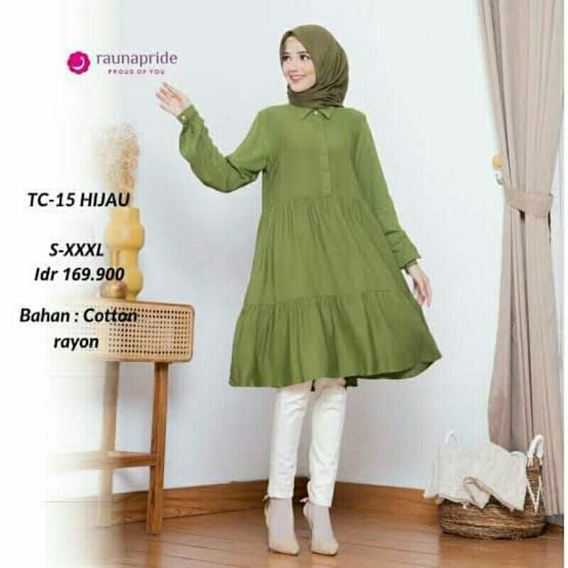 BAJU TUNIK TC 15 HIJAU BY RAUNA