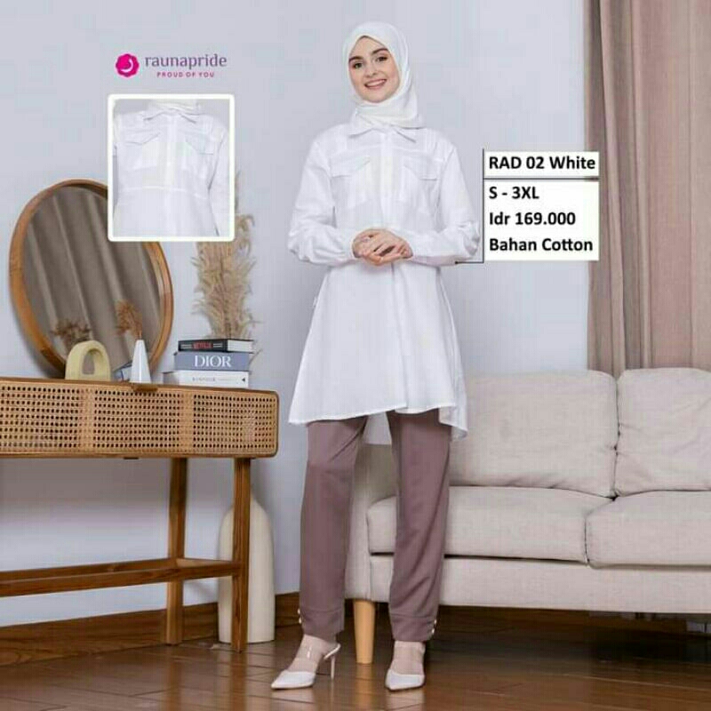 BAJU ATASAN RAD 02 WHITE BY RAUNA