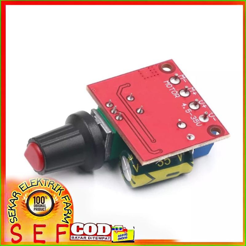 PWM Motor Speed Dimmer DC 4.5-35V 5A Controller Lampu LED 90W