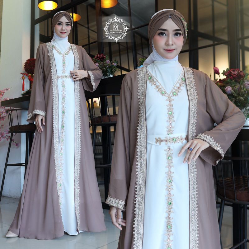 NEW COLLECTION//KAFTAN LALUNA INNER+OUTHER//FREE INNER+TURBAN+IKAT PINGGANG//SERAGAMAN KELUARAGA//BAJU PESTA LAMARAN//BAJU WISUDA//BAJU LEBARAN//BAJU KONDANGAN//KAFTAN INDONESIA//KAFTAN TERBARU//BY RISKA MODE