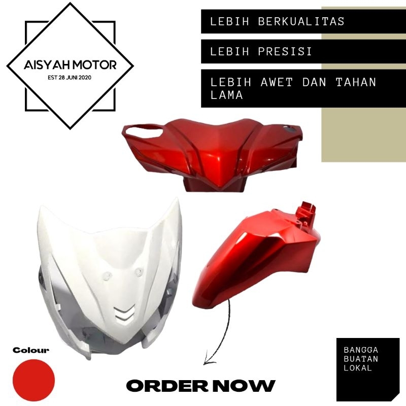 Cover Bodi Bagian Depan Honda Beat FI Esp Warna Merah Tahun 2015