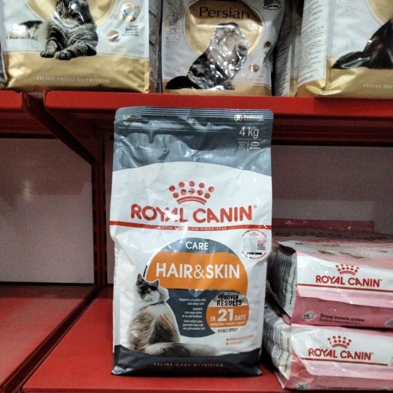 Royal Canin Hair &amp; Skin / cat food Royal Canin Care Hair &amp; Skin 4kg fres pack cat food perawatan bulu