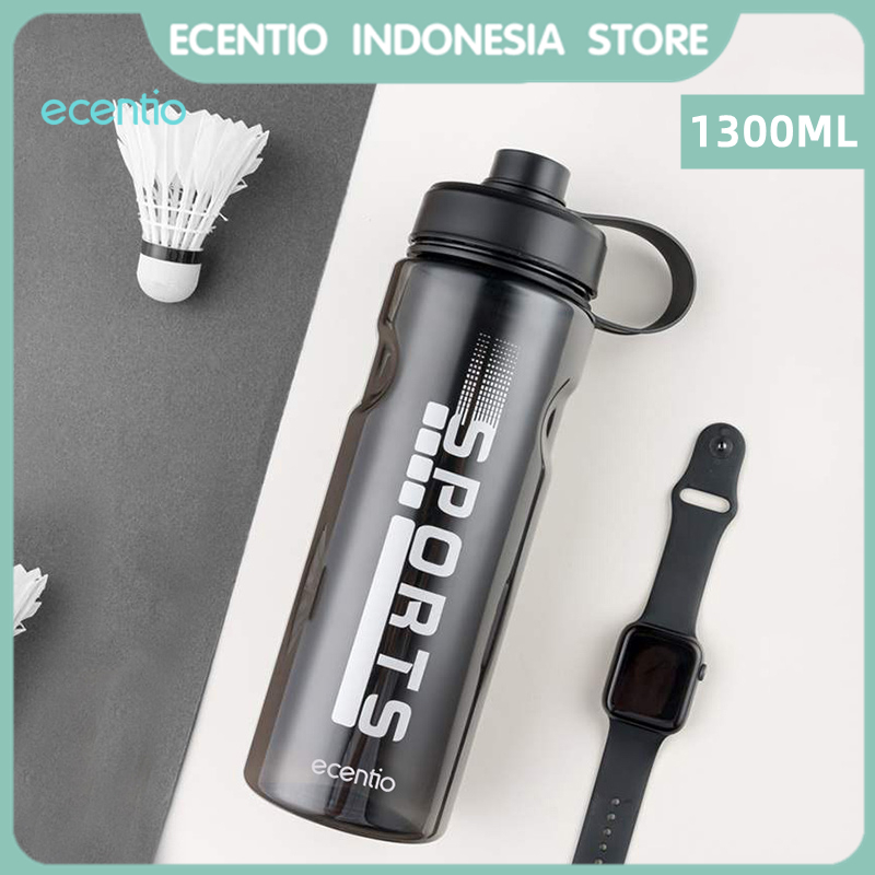 ecentio botol minum 1 liter Big Drinking Cup 1300ml /botol air sports Drinking Cup Gym Sports Fitness Water Jug