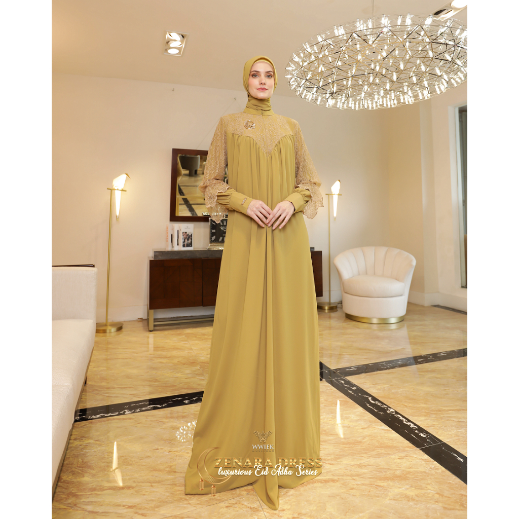 Baju Gamis Zenara Dress Set Jilbab Segiempat by Wwiek Muslimah-2