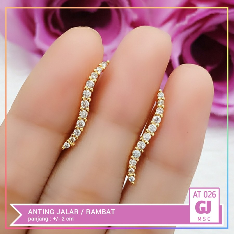 Anting xuping anting dewasa jalar permata simple lapis emas gold AT 026 .2
