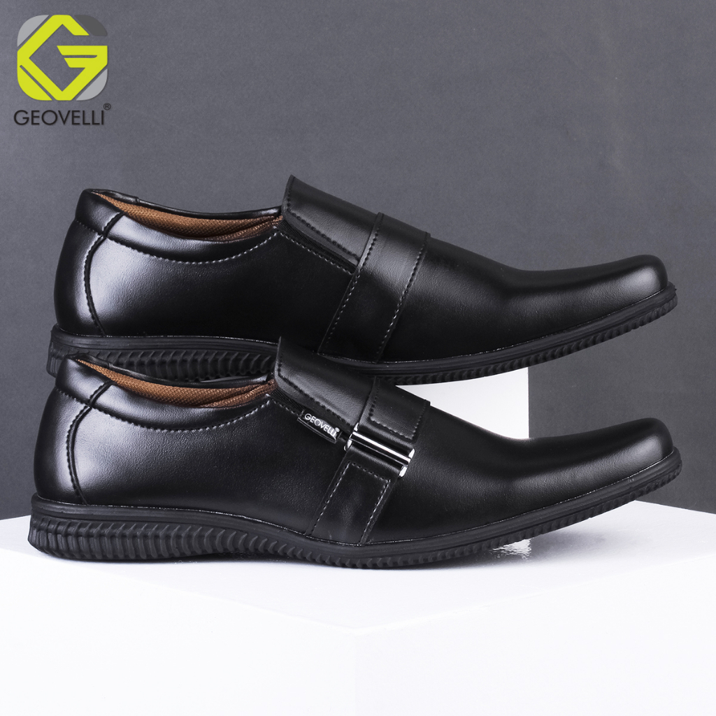 Sepatupantopel.id | Sepatu Pria Hitam Geovelli Series Sepatu Kerja Murah Pantopel Berkualitas