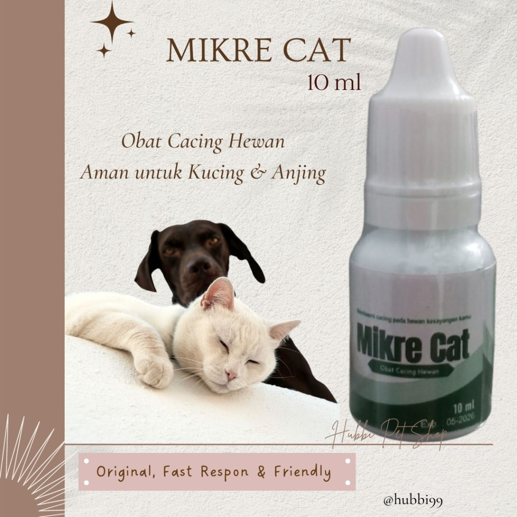 Obat Cacing Hewan Obat cacing untuk Kucing dan Anjing MIKRE CAT 10ml