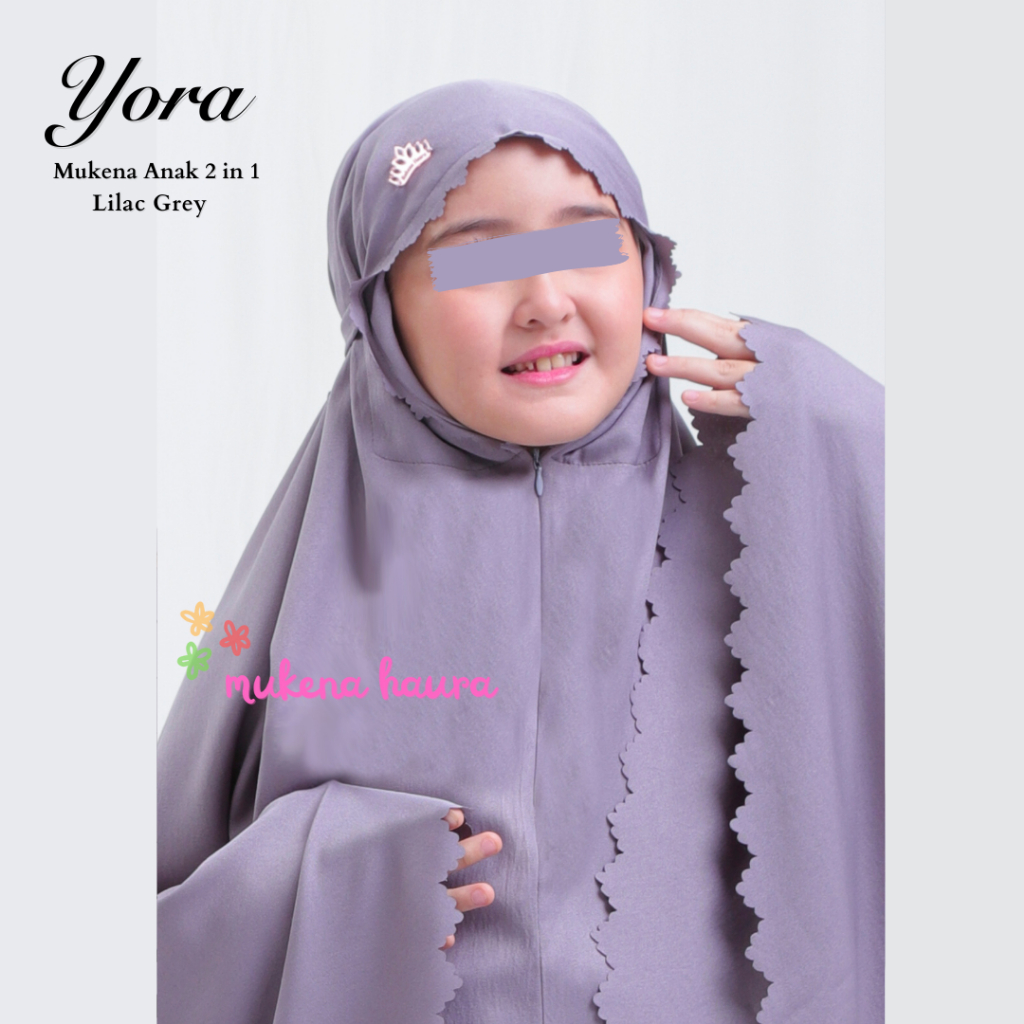 Mukena Anak Resleting Yora 2in1 Laser Cut