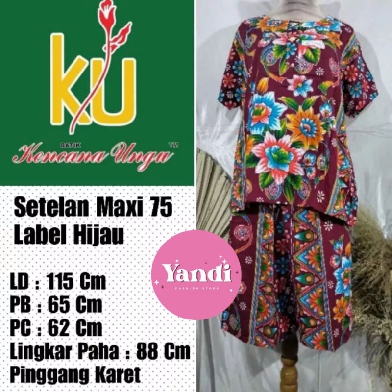 KENCANA UNGU ORI  STELAN KULOT  MAXI 75 LD 115 CM LABEL HIJAU