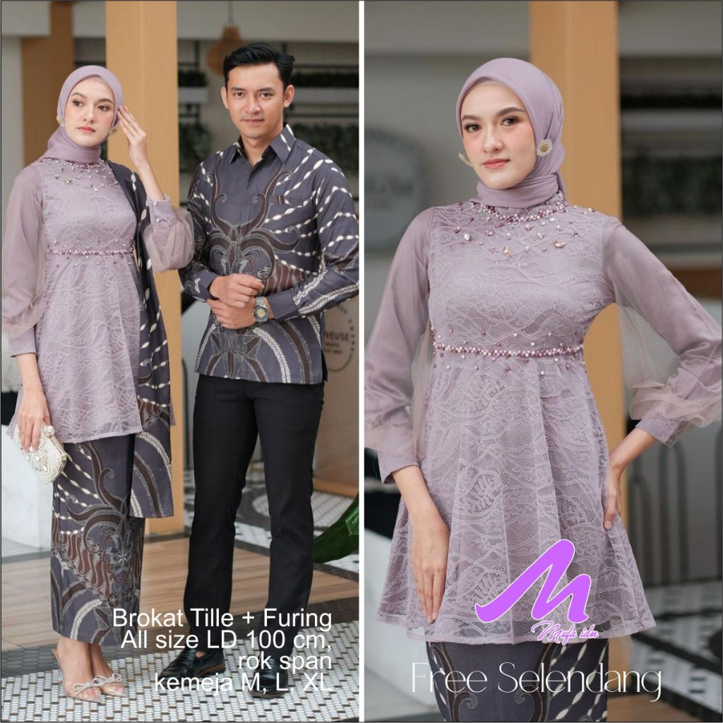 Couple Kebaya Modern Baju Wisuda Tunangan Lamaran Terbaru Baju Batik Brokat Couple kebaya lamaran