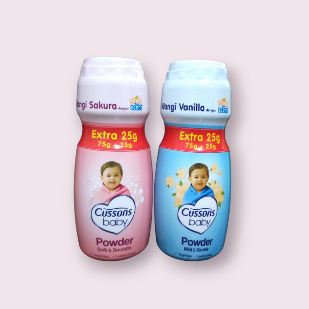 Cussons Baby Powder Bedak Bayi 75+25 Gram - CB Powder Pink Biru Ungu