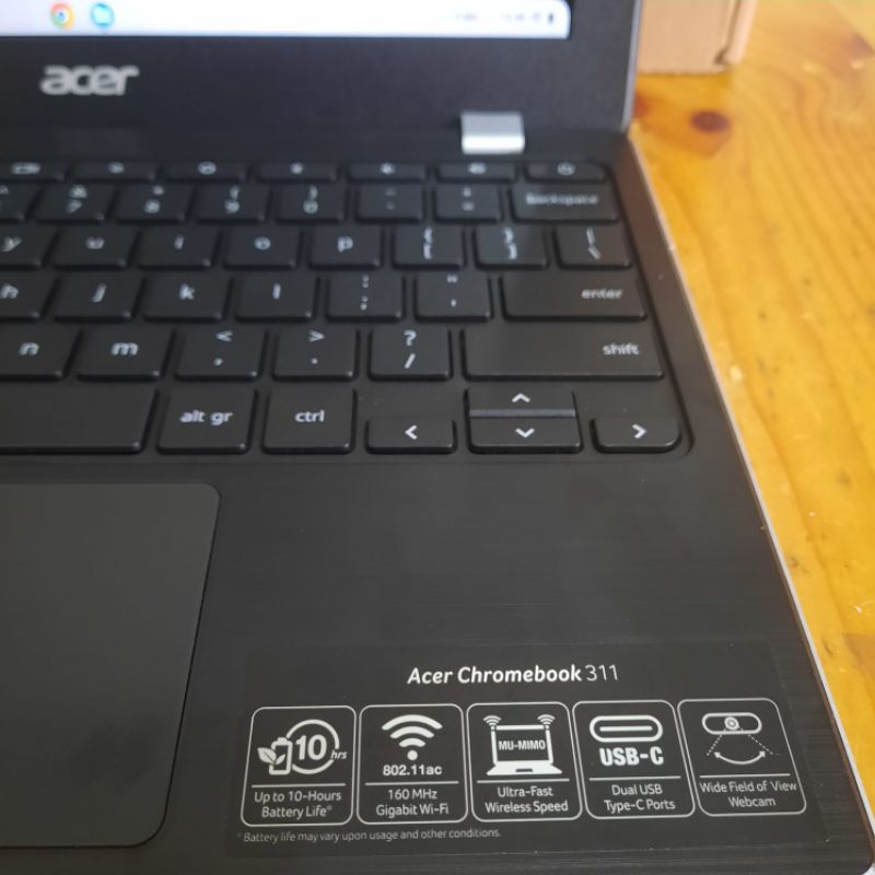 Acer Chromebook 311 (Touchscreen) intel celeron N4020 Ram 4Gb Os.Chrome Super Slim, Ringan,