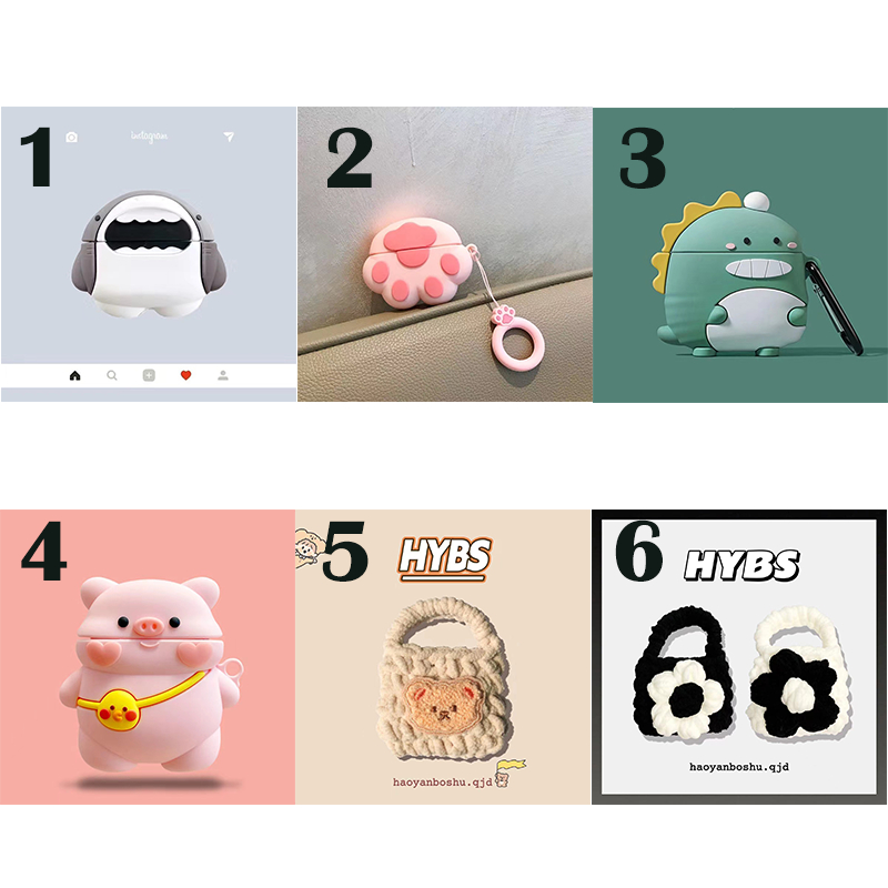 【Jakarta ready 】Baseus E3 case Lengan  Benar Nirkabel Headphone Caseing Silikon Lembut Kartun Lucu Tide Merek