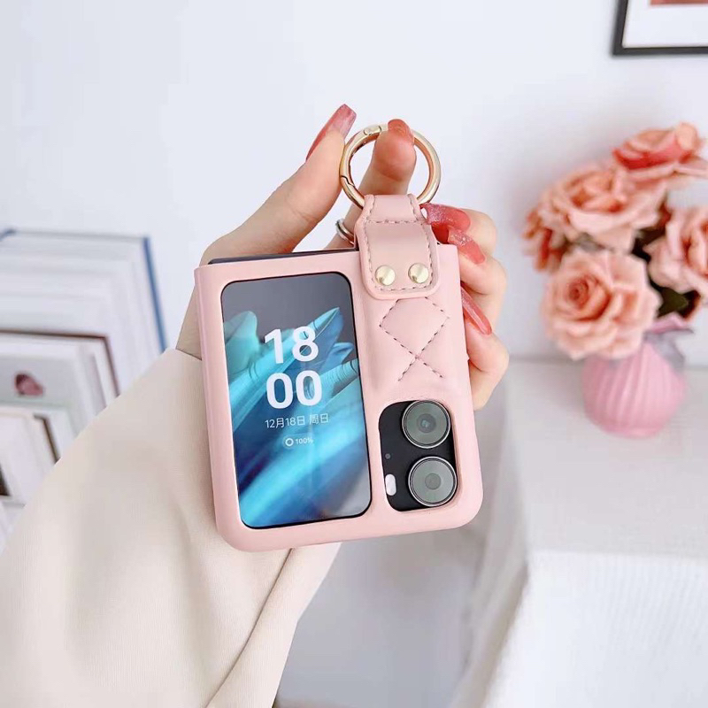 Morikacase Leather Phone Case Untuk OPPO Find N2 Flip 5G Pure Color Shockproof Cover FULL COVER