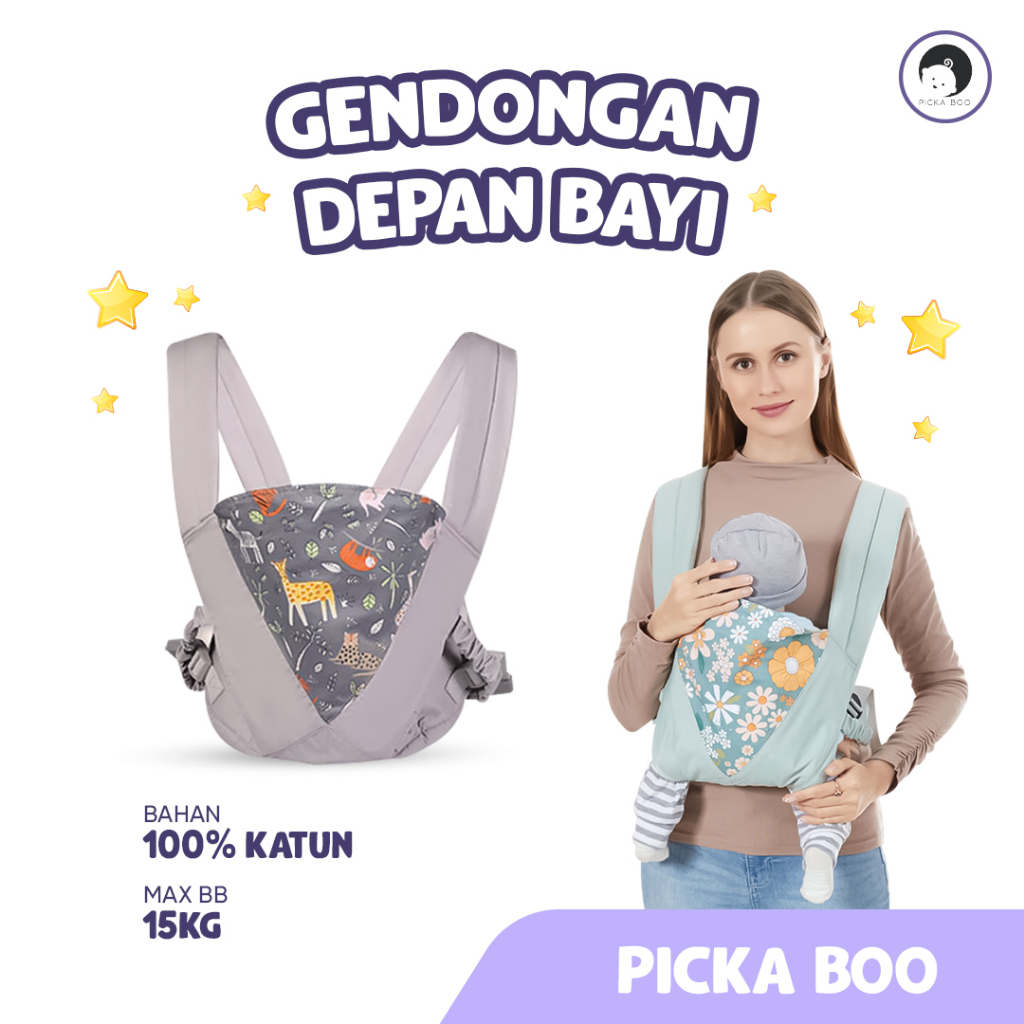 PICKA BOO Gendongan Bayi Depan Premium