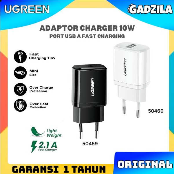 UGREEN Adaptor Port USB Kepala Charger 2.1A Cas TC iPhone Samsung Oppo Vivo 50459