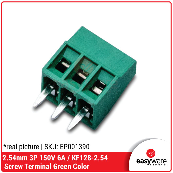 KF128-2.54 mm 3P 3 Pin Screw Terminal Block 2.54mm 150V 6A Terminal Blok KF128 Kecil