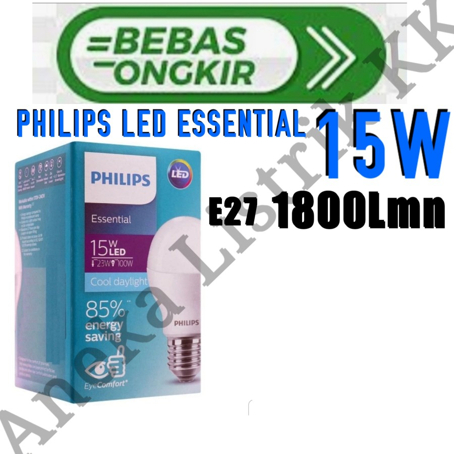 PHILIPS LED ESSENTIAL 15W PUTIH KUNING E27 BOHLAM LAMPU BULB 15 W WATT