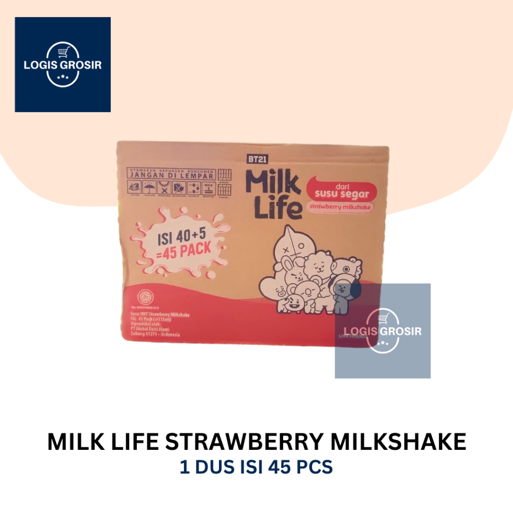 

Milk Life Susu UHT STRAWBERRY MILKSHAKE 115ml 115 ml Milklife Dus Stoberi