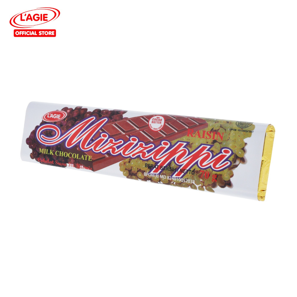 

Lagie Coklat Batang Isi Kismis Lagie Mizizippi Raisin 70gr