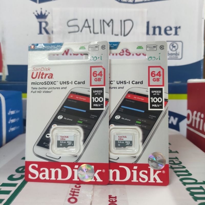 SanDisk ultra 64gb micro sd class 10 memori hp original